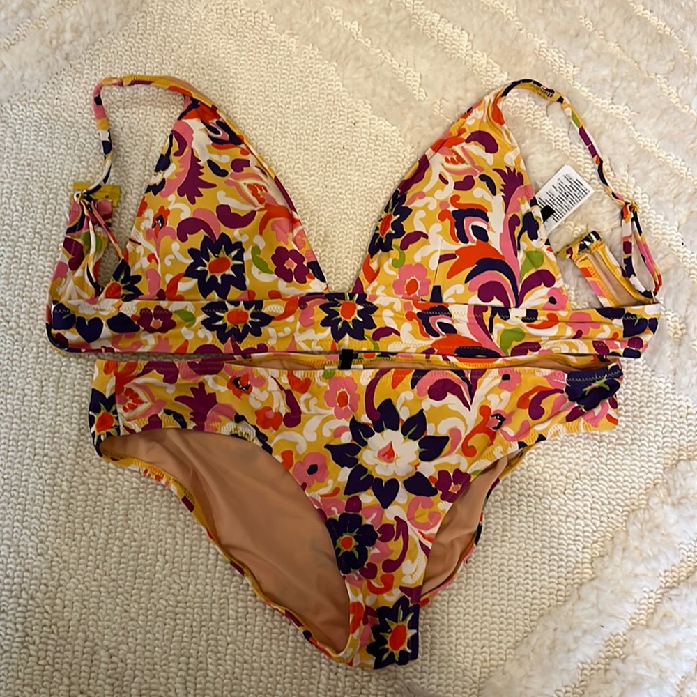 Jcrew floral bikini - size Medium top & bottom